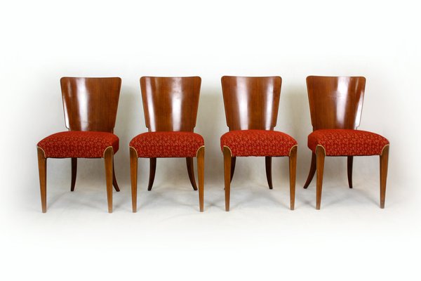 Art Deco H-214 Dining Chairs by Jindrich Halabala for UP Závody, 1950s, Set of 4-WVS-1223660