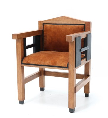 Art Deco Hague School Oak Armchair by Jacques Grubben, 1930s-MY-974990