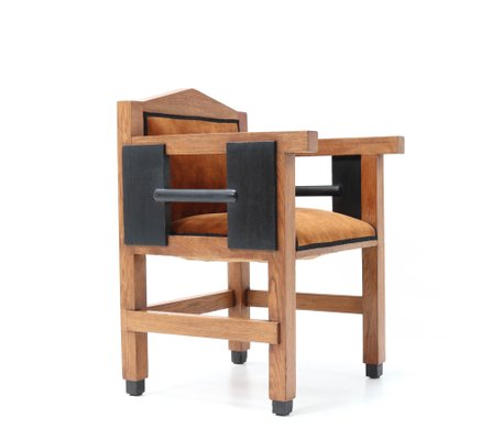 Art Deco Hague School Oak Armchair by Jacques Grubben, 1930s-MY-974990