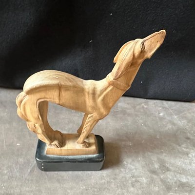 Art Deco Hand-Carved Figure of a Greyhound, 1930s-NMK-2036013