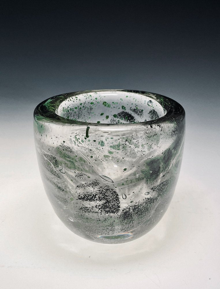 Art Deco Hand Crafted Glass Vase by Henri Navarre, France, 1930s