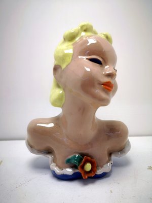 Art Deco Handmade Woman's Bust by Komlos, 1930s-UWE-1021534