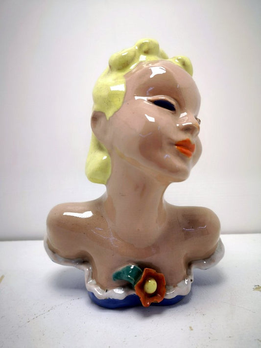 Art Deco Handmade Woman's Bust by Komlos, 1930s