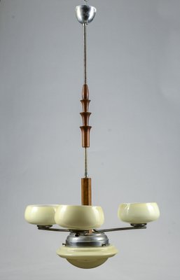 Art Deco Hanging Lamp in Metal and Glass-RAQ-1763929