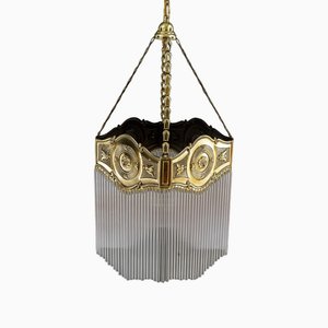 Art Deco Hanging Lamp with Glass Sticks, Vienna, Austria, 1920s-SPD-1794210