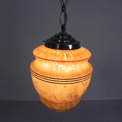 Art Deco Hanging Lamp with Marbled Glass Shade, 1930s-TL-1793773