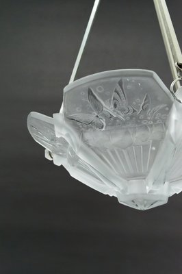 Art Deco Hanging Light with Butterflies from Muller Frères, 1920-XNH-1804500