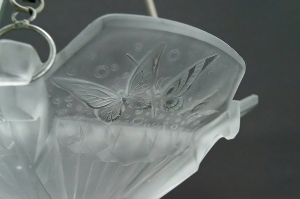 Art Deco Hanging Light with Butterflies from Muller Frères, 1920-XNH-1804500