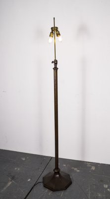 Art Deco Heavy Brass Floor Lamp, 1920s-VLO-1371601