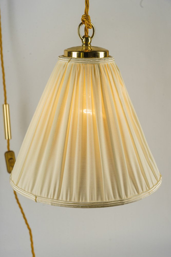 Art Deco Height Adjustable Brass Wall Lamp, 1920s