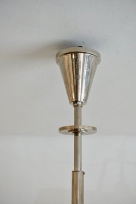 Art Deco Hungarian Chrome Glass Ceiling Lamp, 1930s-HYJ-660273