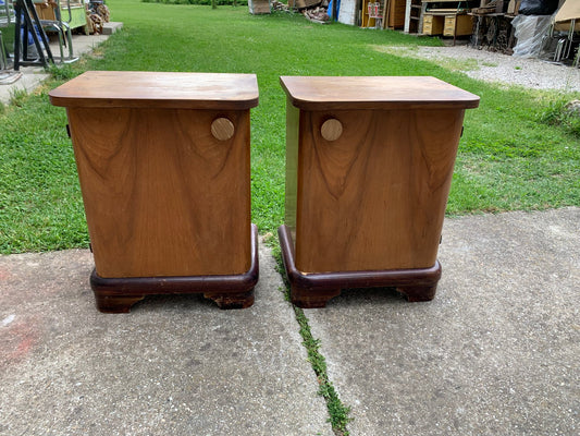 Art Deco Hungarian Nightstands, 1930s, Set of 2