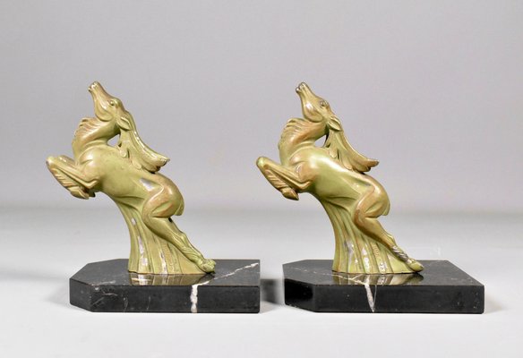 Art Deco Ibex Bookends by Franjou / Hippolyte Moreau, 1930s, Set of 2-CTD-1783550