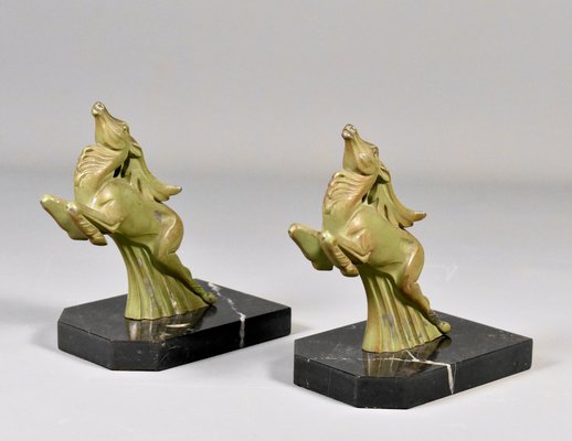 Art Deco Ibex Bookends by Franjou / Hippolyte Moreau, 1930s, Set of 2-CTD-1783550