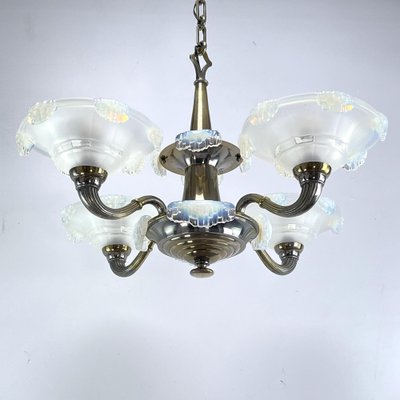 Art Deco Ice Glass Lamp from Ezan, 1930s-JUZ-1807419