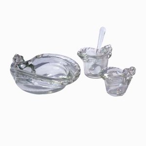 Art Deco Iridescent Glass Ashtray Smoke Set by Ercole Barovier, 1930s, Set of 4-KGD-2020719