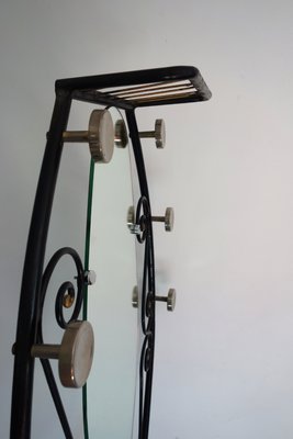 Art Deco Iron Coat Holder with Mirror, 1930s-XTZ-1426228