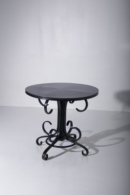 Art Deco Italian Black Round Dining Table, 1910s-RCE-1786456