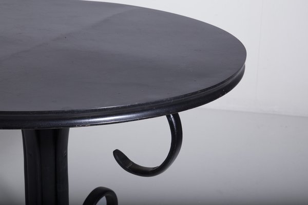 Art Deco Italian Black Round Dining Table, 1910s-RCE-1786456