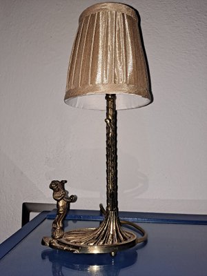 Art Deco Italian Brass Lamp with Cherub-HIT-1196530