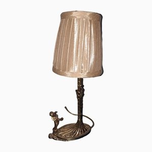 Art Deco Italian Brass Lamp with Cherub-HIT-1196530