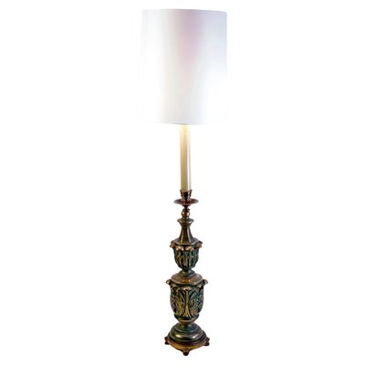 Art Deco Italian Bronze and Ceramic Floor Lamp, 1930s-FO-1369666