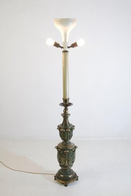 Art Deco Italian Bronze and Ceramic Floor Lamp, 1930s-FO-1369666