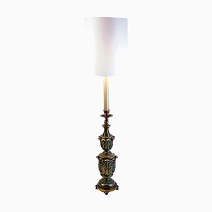 Art Deco Italian Bronze and Ceramic Floor Lamp, 1930s-FO-1369666