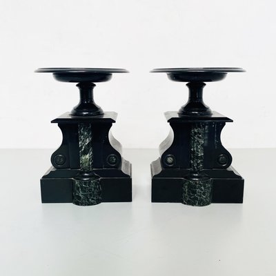 Art Deco Italian Centerpieces in Black Onyx, 1940s, Set of 2-GDD-1251068