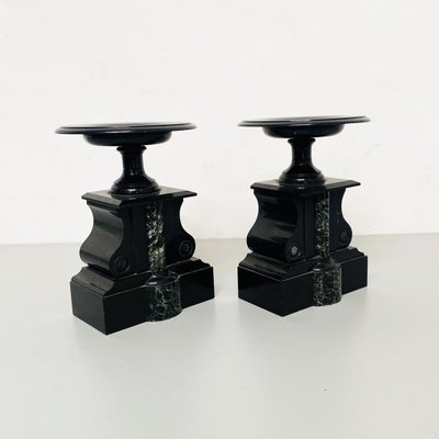 Art Deco Italian Centerpieces in Black Onyx, 1940s, Set of 2-GDD-1251068