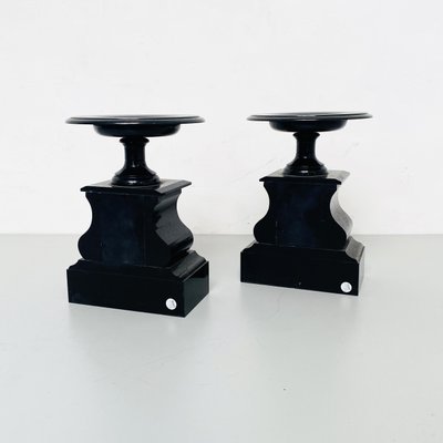 Art Deco Italian Centerpieces in Black Onyx, 1940s, Set of 2-GDD-1251068