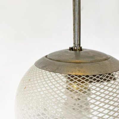 Art Deco Italian Mesh Glass Chandelier with Metal Stem, 1930s-GDD-1313678