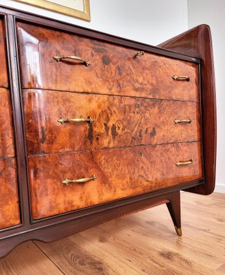 Art Deco Italian Modern Wood, Glass and Brass Chest of Drawers by Paolo Buffa, 1960s-EUP-1292390