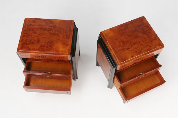 Art Deco Italian Nightstands, 1930s, Set of 2-YSY-1822029