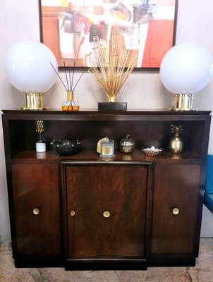 Art Deco Italian Walnut Cabinet with Doors-QRS-1284102