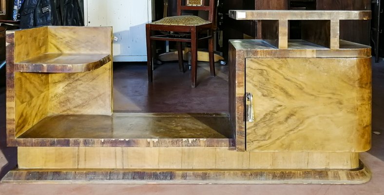 Art Deco Italian Walnut Dressing Table, 1920s-RAQ-628130