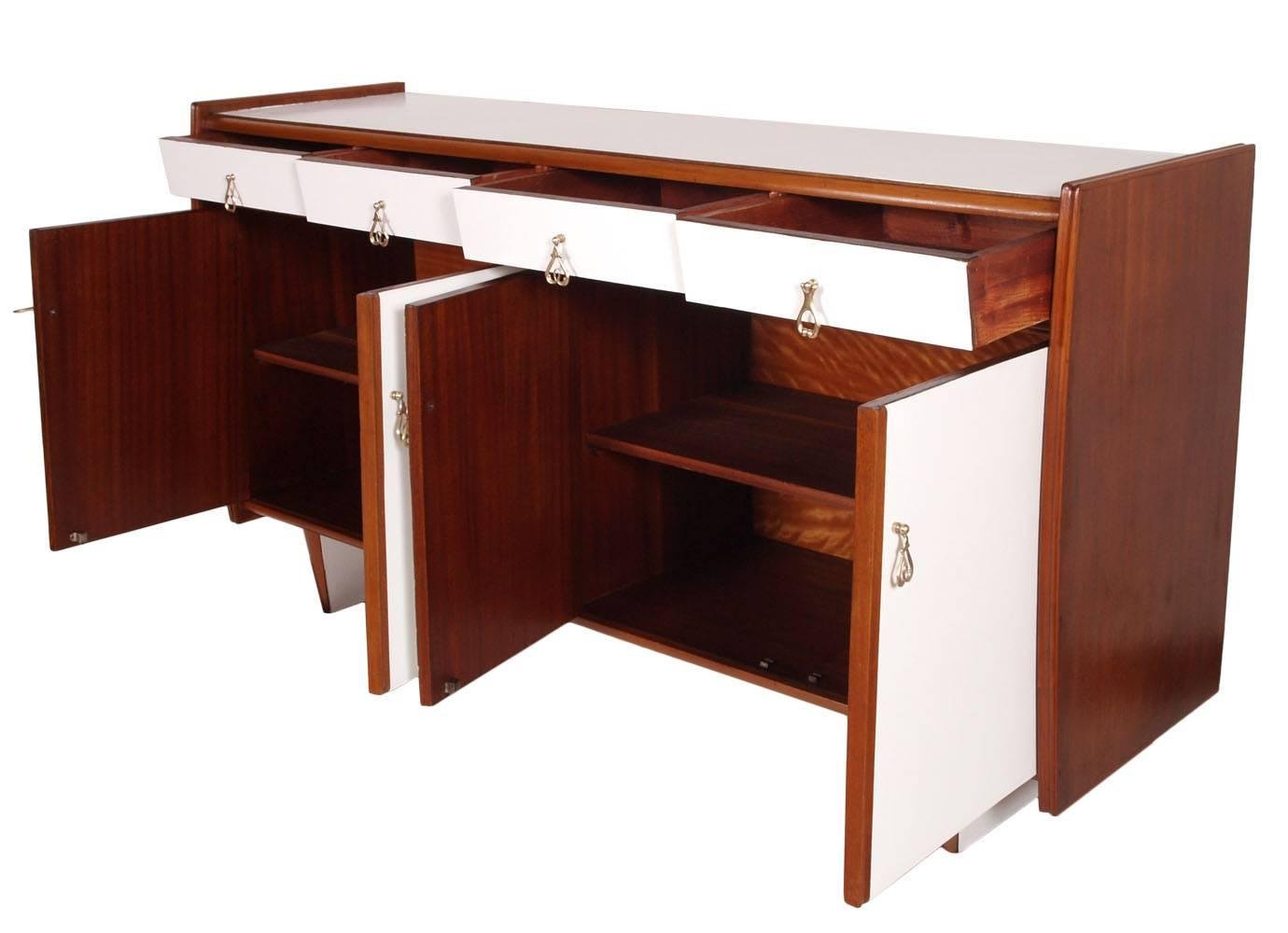 Art Deco Italian Walnut & Mahogany Credenza