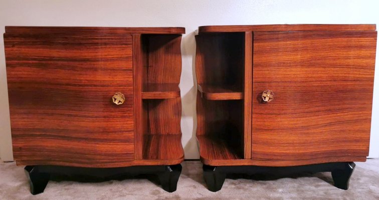 Art Deco Italian Wooden Nightstands, Set of 2-QRS-1362258