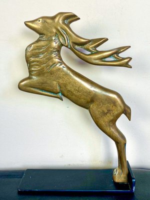 Art Deco Jumping Deer in Bronze, 1920s-WZZ-1766066