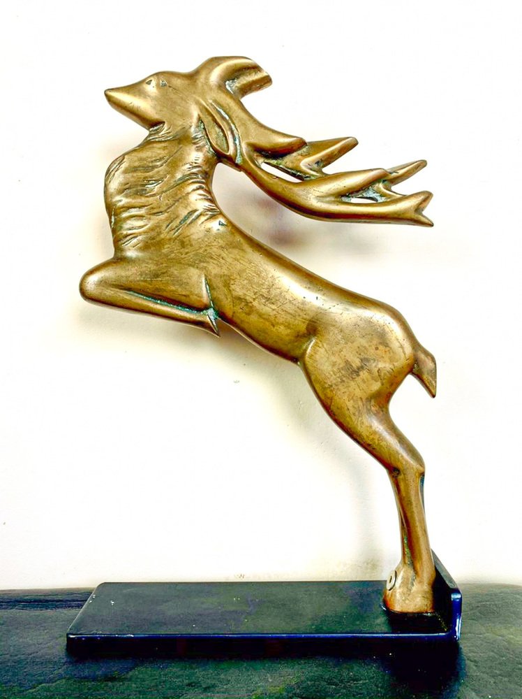 Art Deco Jumping Deer in Bronze, 1920s