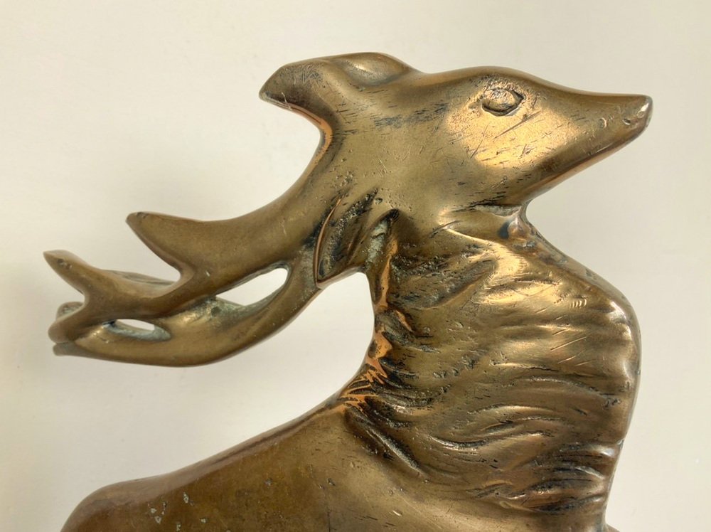 Art Deco Jumping Deer in Bronze, 1920s-WZZ-1766066