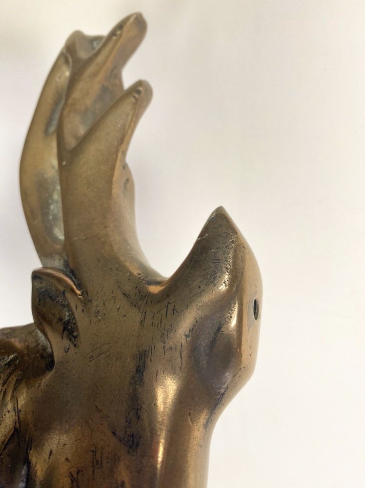 Art Deco Jumping Deer in Bronze, 1920s-WZZ-1766066