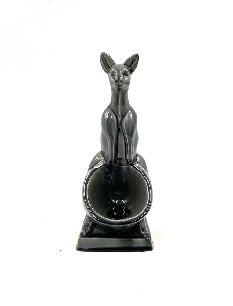 Art Deco Kangaroo Ceramic Vide Poche, 1940s