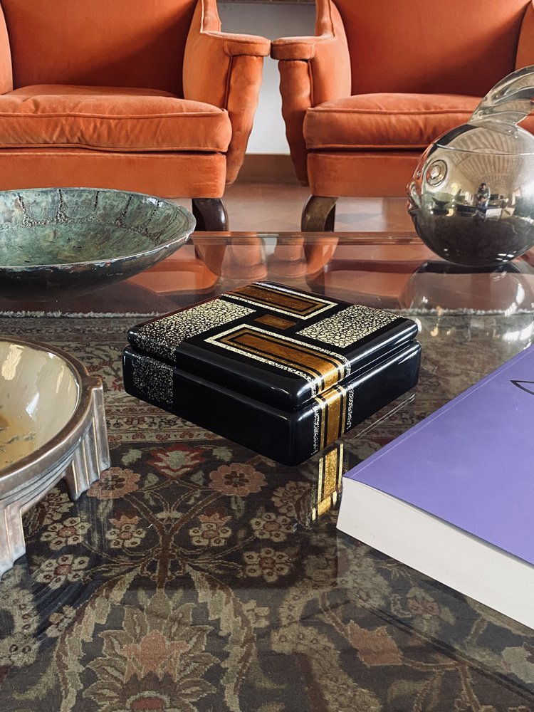 Art Deco Lacquer Box in the style of Jean Dunand, 1940