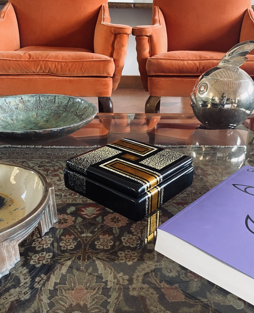 Art Deco Lacquer Box in the style of Jean Dunand, 1940