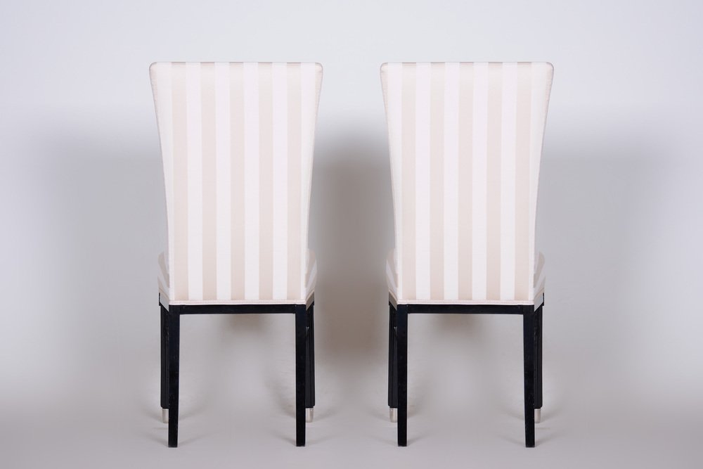 Art Deco Lacquer Dining Chairs, France, 1920s, Set of 2