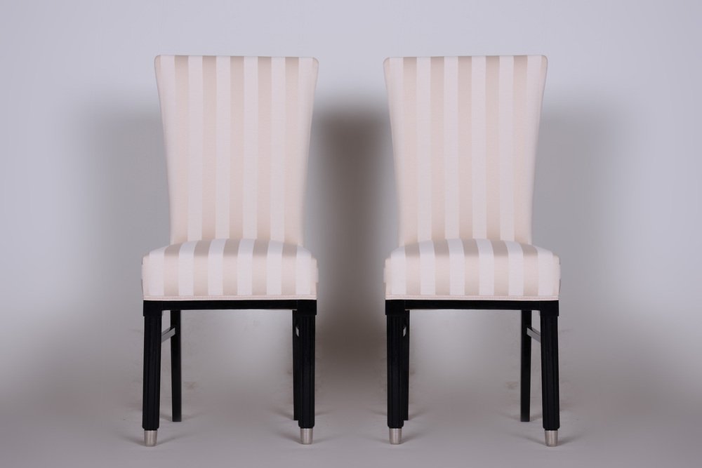 Art Deco Lacquer Dining Chairs, France, 1920s, Set of 2