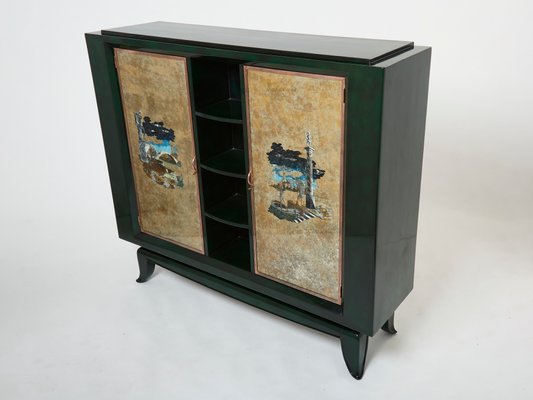 Art Deco Lacquered Cabinet by René Drouet and Pierre Adrien, 1938-YJA-1383447