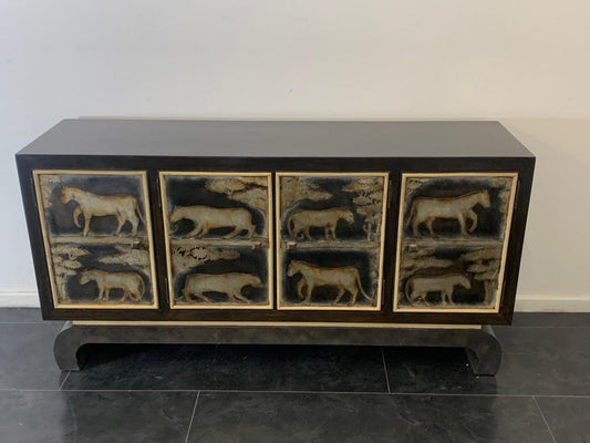 Art Deco Lacquered Figures Sideboard from Lam Lee Group, 1990s