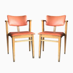 Art Deco Lajos Kozma Style Red Chairs, 1940s, Set of 2-OXJ-742925